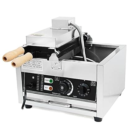 1500W Kommerzieller Bubble Waffeleisen Waffelmaker mit Antihaftbeschichtung, Einstellbar Temperatur und Zeit Kleines Waffel Maschine, Waffelautomat Waffelkugelmaschine mit Griff (0~5 Min, 50~300℃) – Bild 6