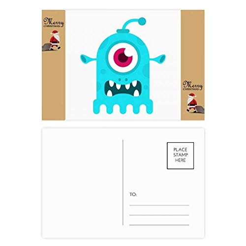 Cartes postales de remerciement en lot de 20 bleu cyclopes papier premium