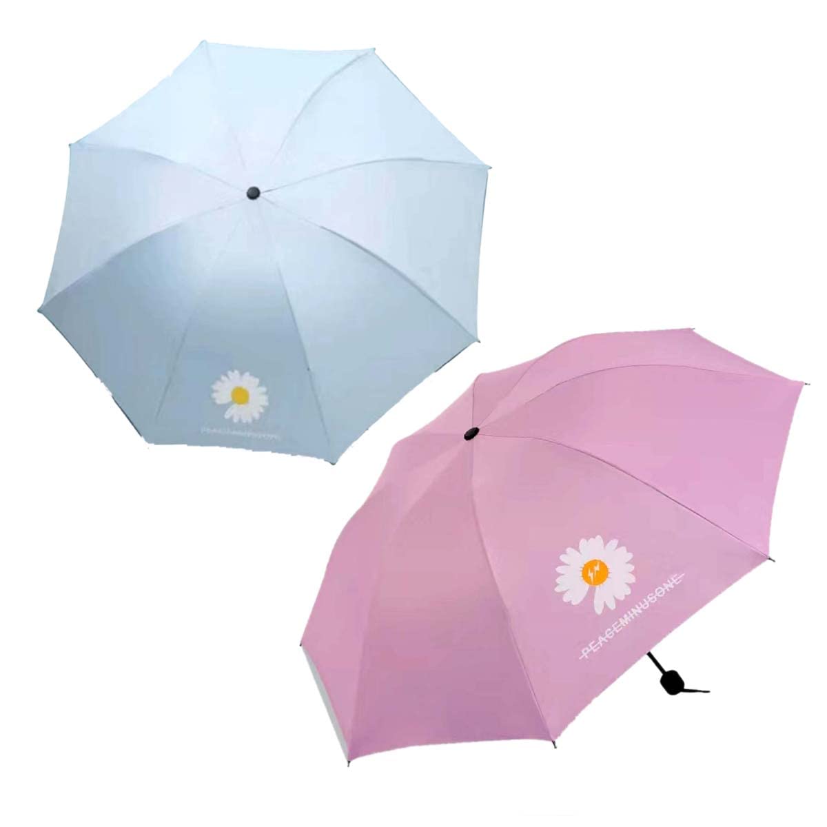 kekemi 3 Fold Flower Print Manual Sun & Rain Umbrella for Men & Women (Pack of 2)-picture-6