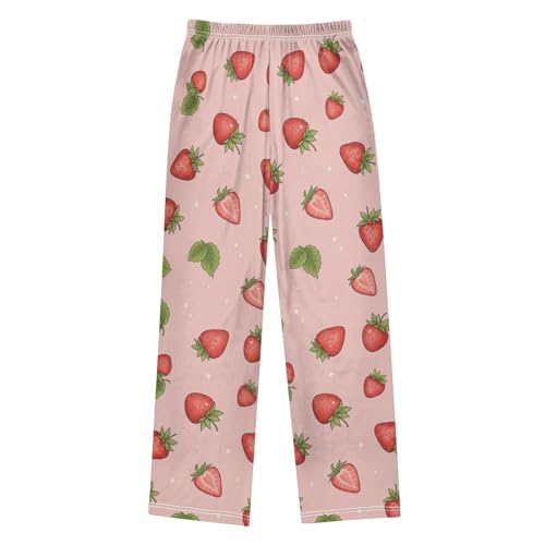 Size 6-8 Boys Pants Cute Strawberry Pink Boys Comfy Pants, Pants for Boys with Pockets2