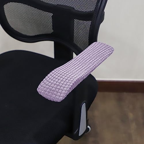 Image of FORCHEER Office Chair Armrest Covers Stretchable Water Resistant Spandex Stretch Jacquard Elastic Band Computer Office Chair Arm Pad Covers Chair Slipcover for Desk Chairs Arm 2P-Purple