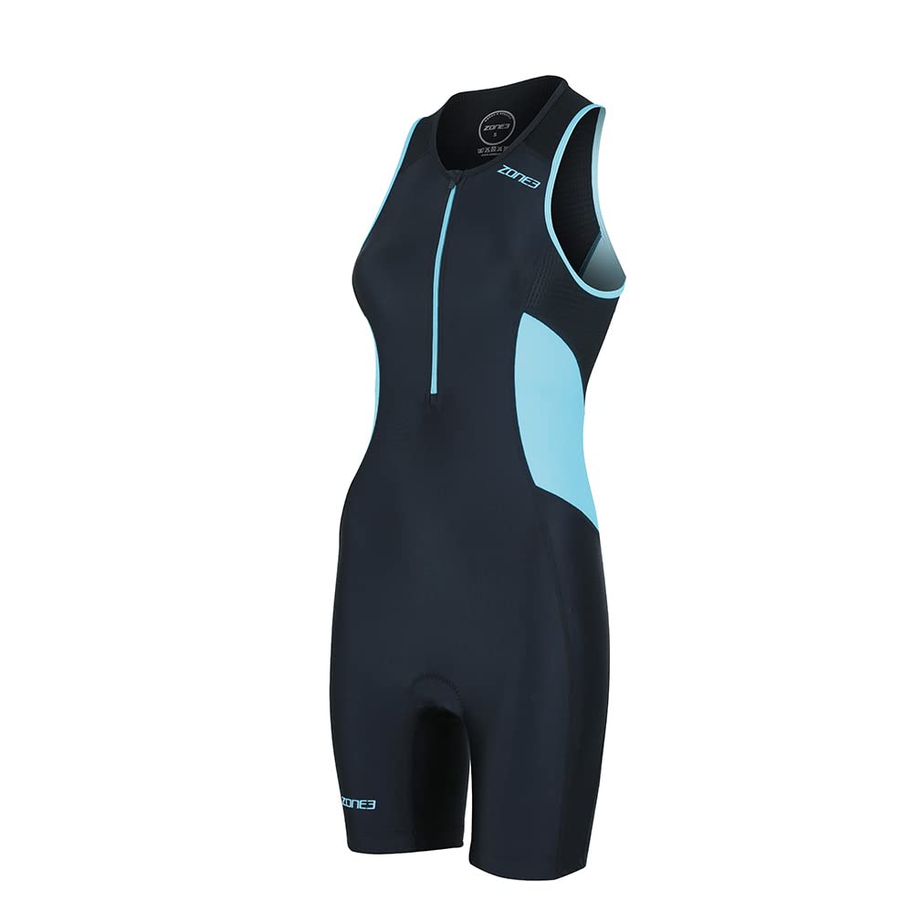 ZONE3 Women's Activate Trisuit- One Piece Pro Triathlon Sleeveless Skin Suit with Inner Bra and Tri-lite Pad (XS)