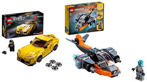 Image of LEGO Speed Champions Toyota GR Supra 76901 Building Kit (299 Pieces) 31111 Kid's Creator 3 in 1 Cyber Drone Building Set with Cyber Mech and Scooter, Space Toys 6 Years Old, Multicolor