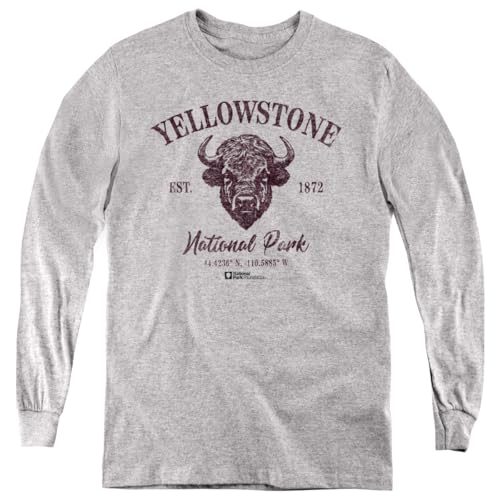 Yellowstone National Park Bison Icon Youth Long Sleeve T Shirt