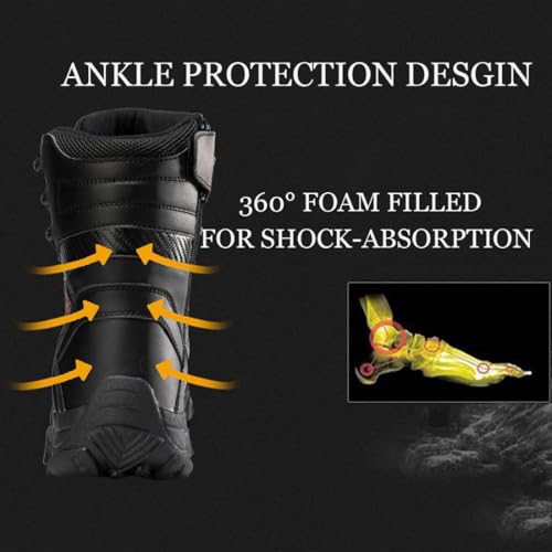 EinPlus Men's Military Tactical Boots: Hiking Boots Side Zip for Outdoor Adventure Seekers4