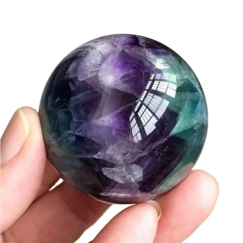 Boule de fluorite multicolore 1,5kg en cristal de quartz pour décoration