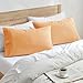 Nestl Orange Pillow Cases - Soft Queen Size Set of 2, 1800 Microfiber, Envelope Closure, 20x30 Inches