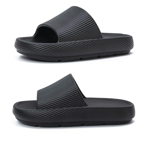 XIXITIAO Pillow Slippers for Women and Men, Soft Summer Cloud Sandals, Non Slip Quick Drying Shower Slides, Cushioned Thick Sole, Comfort Indoor and Outdoor Shoes