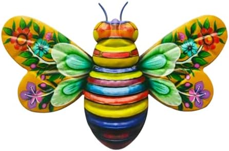 Metal Outdoor Wall Art Decor, Bee Wall Decoration, Iron Bee Garden Art, Metal Craftwork, Bumble Bee Decor Outdoor Hanging Bees for Wall and Garden Decoration, Indoor or Outdoor Decorative Art