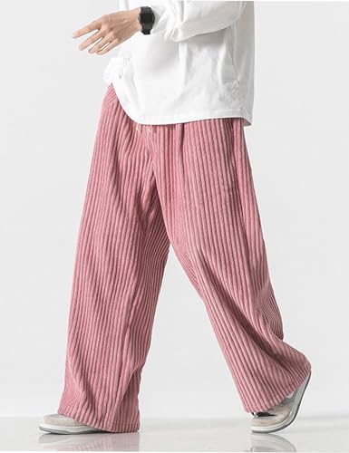 Y2K Corduroy Pants Men Vintage Baggy Pants Loose Fit Cargo Joggers Sweatpants Straight Leg Track Pants4