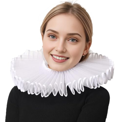 FAD-4U Elizabethan Chiffon Neck Ruff Detachable Collar for