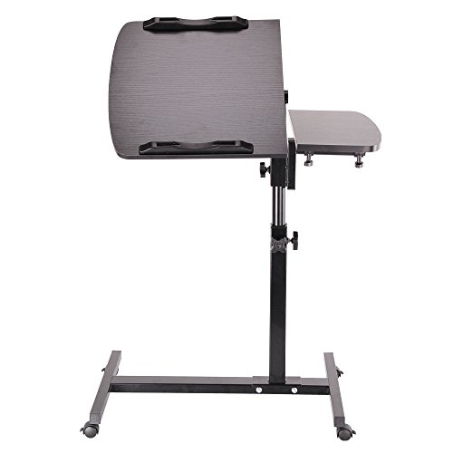 AllRight Table Portable à roulettes Pliable pour Ordinateur Support Réglable pour Canapé Lit Noir