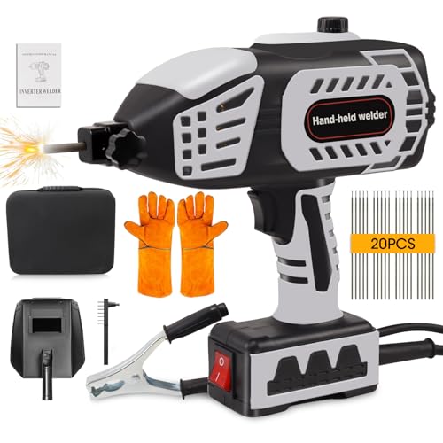 Portable Handheld Welding Machine,110V Handheld Welder with IGBT Inverter,20-120A Portable ARC Welder Gun with 5 Variable Current Adjustment, Portable Stick Welder Suitable for 1/16