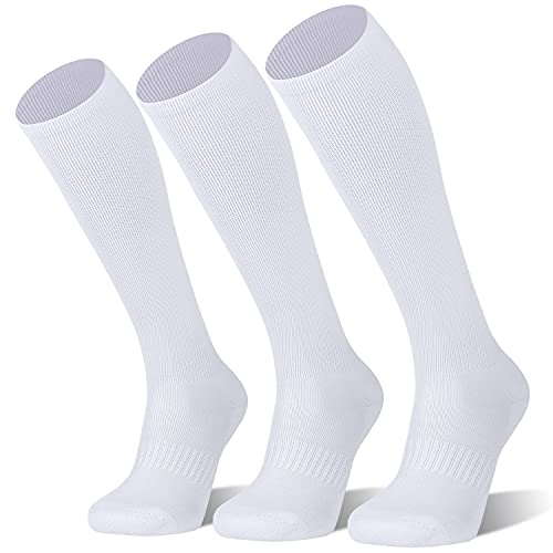 FITRELL 3 Pack Baseball Soccer Softball Socks for Kids Youth Men & Women Over-the-Calf Knee High Football Socks, nfl, White, X-Small by FITRELL - Used condition - US$12.16