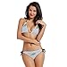 Produktbild AIMILUX Bikini zum Schnüren,Fisch Hintergrund Hintergrund Gekritzel Hand gezeichnet Meer,Frauen Badeanzug Low Rise Skinny(L)