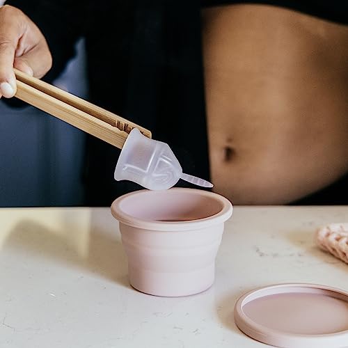 Voxapod Menstrual Cup Sterilizer, Microwave-Safe, Collapsible Cleaner For Public Bathroom, Travel, Camping, Foldable Silicone Container To Wash, Boil, Sanitize Period Cups, Discs, Cleaning Case Holder #TOP3