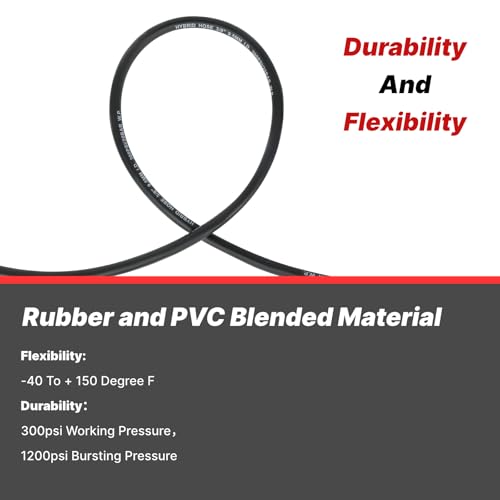 Txecpro Mangueira de ar de borracha preta, 1,5 m x 3/20.3 cm, 300 psi