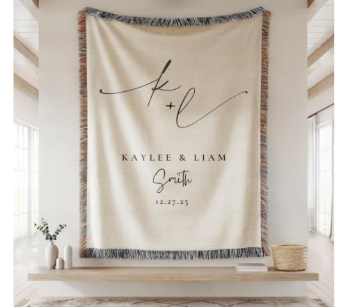 Custom Last Name Wedding Throw