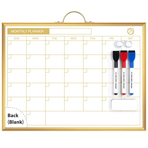 Small Dry Erase Calendar Whiteboard For Wall, Arcobis 12" X 16" Magnetic Monthly White Board Calendar Dry Erase, Portable Hanging Double-Sided White Board Planner For To Do List, School, Home, Office #TOP5