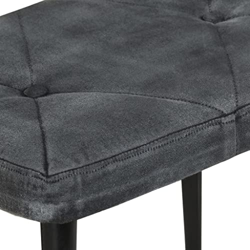 Camerina Mecedora con Taburete reposapiés Lona Negro Vintage Sillones para El SalóN Butacas De Salon