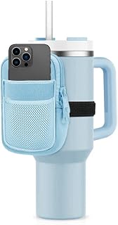 KATYDID Tumbler Zipper Pouch and Phone Holder with 3 Pockets - Compact Water Bottle Pouch for Wallet, Keys, and Phone - Premium Tumbler Accessories