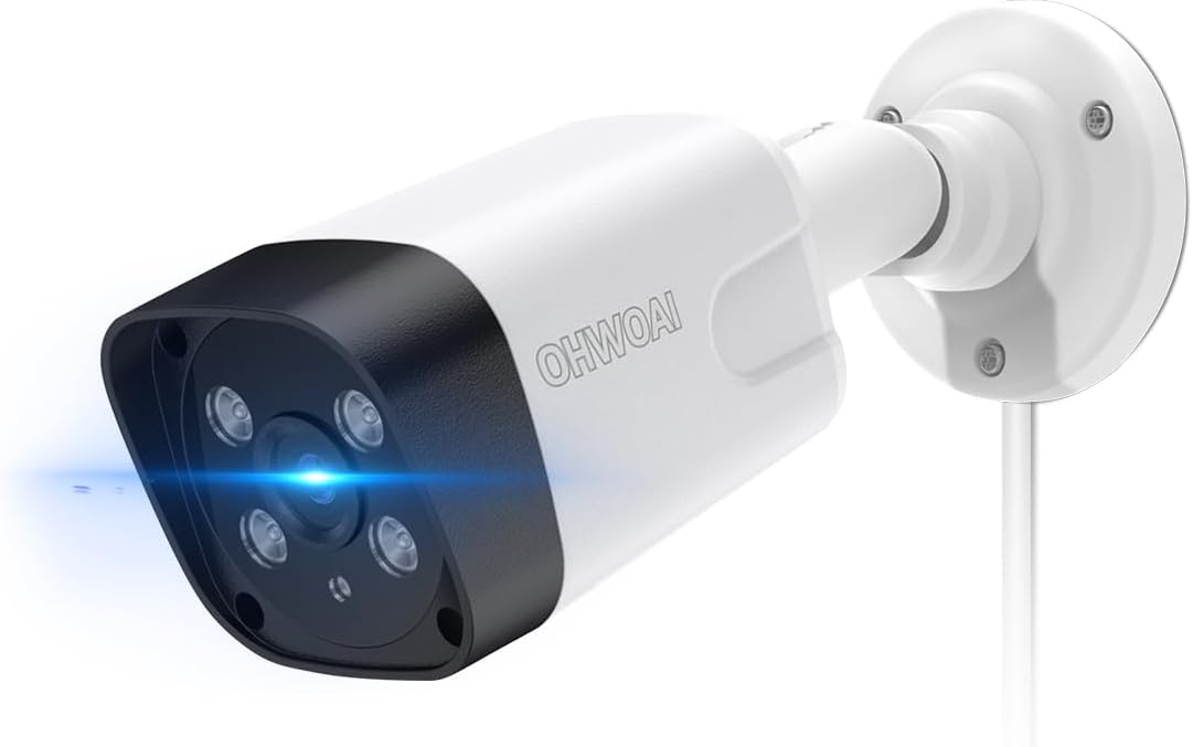 OHWOAI Extend Camera for Outdoor CCTV Security Camera System with 130°Wide Angle-Lens,8.0MP IP Wired Security Cameras,Home Surveillance Video Equipment