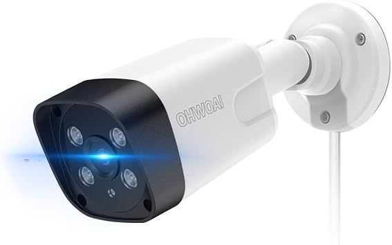 OHWOAI Extend Camera for Outdoor CCTV Security Camera System with 130Wide Angle-Lens,8.0MP IP Wired Security Cameras,Home Surveillance Video Equipment