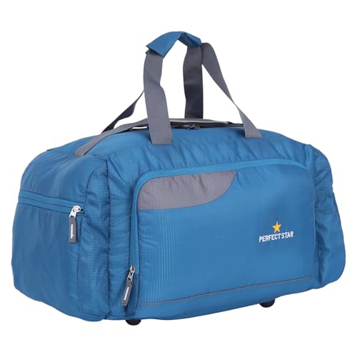 Image of PERFECT STAR 35L Hand Duffle Bags for travellings Travel Bag for man Luggage for Travelling & Women Carry Bag for Women Travel (Teal Blue Grey)