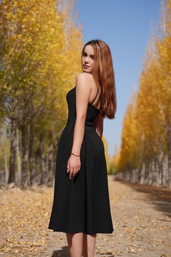 Image of Memoriesea Women's Elegant Square Neck Swing A Line Wedding Evening Party Midi Dress