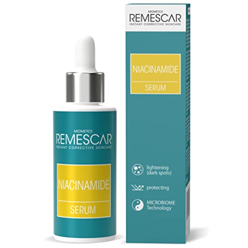 Remescar Sérum Facial Niacinamida 10% 30ml - Reduce Manchas de Pigmentación y Poros Dilatados - Antioxidantes de Té Verde y Beta-Glucanos - Hidratante y Reafirmante - Serum Facial Antienvejecimiento