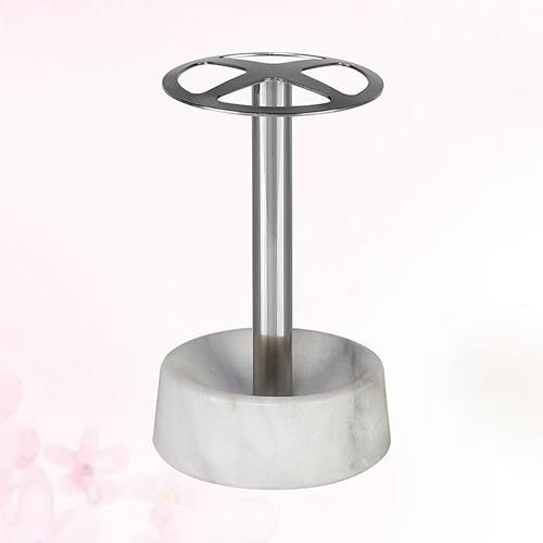 Miniatura 6 de DOITOOL Portacepillos de dientes, 1 unidad, base de mármol, estante para cepillos de dientes, acero inoxidable, soporte para almacenamiento de