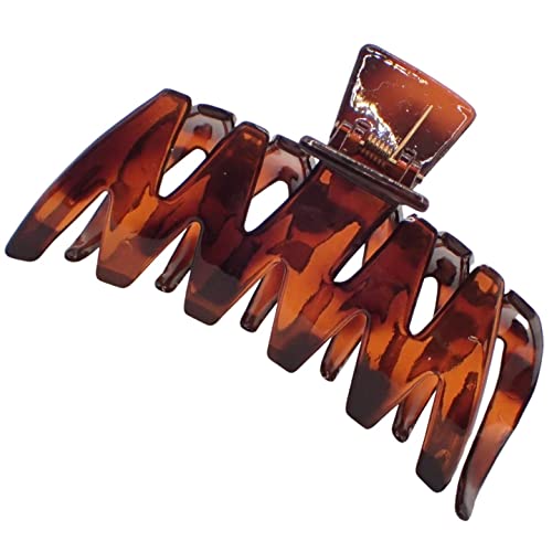 Topkids Accessories 8.5cm Black or Brown Tort Hair Claw Clip, Detail Hair Claw for Women & Girls, Thick Hair Claw Clip - Image 3