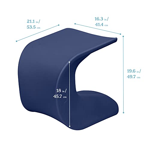 Image of ECR4Kids Wave Seat, 18in - 19.6in Seat Height, Perch Stool, Navy