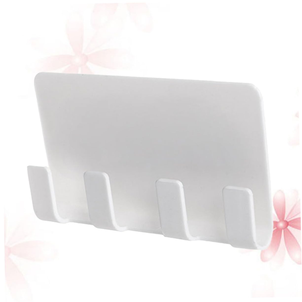 DIYEAH Adhesive Wall Mount Phone Charging Holder with Hooks Seamless Storage Rack for Mobile Devices Compatible with and Smartphones White