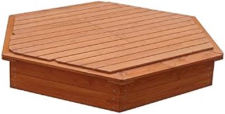 Large Hexagonal Wooden Sandpit (With Lid)