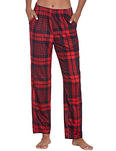 Ekouaer Print Loungewear Pants For Teen Girls Long Pj Pants Warm Cotton Knit Pajama Pants (Plaid21,L) #TOP11