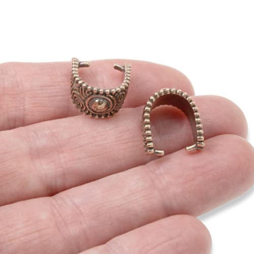 5/Pkg Large Copper Spiral Pinch Bail, Tierracast Jewelry Bails For Pendants #TOP6