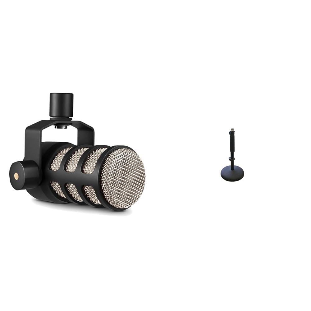 R&Oslash;DE PodMic - Microfono Dinamico Professionale Per Podcasting E Streaming Con Supporto Integrato