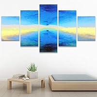 SIGNWIN 5 Panel Canvas Wall Art Modern Art Coastal Colorful Multicolor Photography Romantics Sunset for Home Decorations Ready to Hang - 60