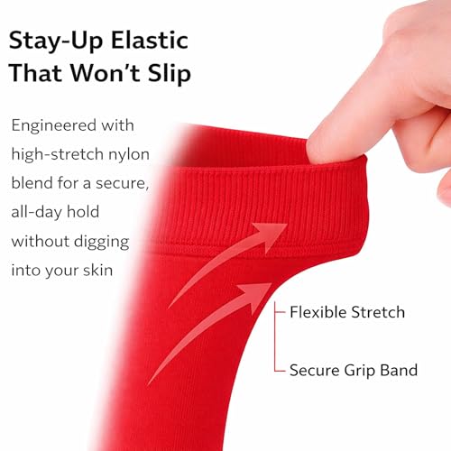 Image of Diamond Star Women's Trouser Socks, Opaque Knee High Nylon Socks, Stretchy Comfort Fit for Work and Casual, 6 Pairs