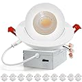 ALLFFUYE 4 inch 10Pack Gimbal LED Recessed Light Directional Adjustable Eyeball,9W 700LM, 2700K/3000K/3500K/4000K/5000K,Dimmable Downlight,Air Tight, IC Rated, ETL Certification