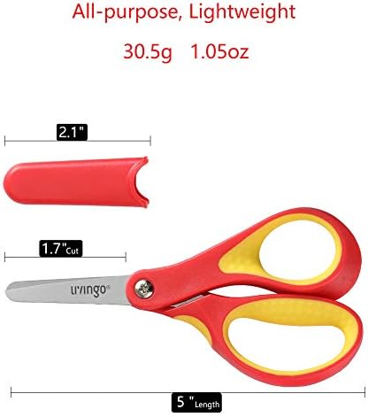 LIVINGO 아동용 가위 3팩, 12.7cm(5인치) 무딘 안전 학교 공예 — 사진 2