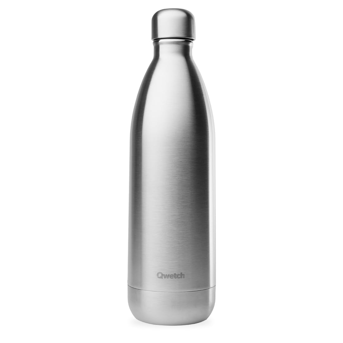 Qwetch - Bouteille Isotherme Originals Inox Brossé 1L - 24h Froid et 12h Chaud - Etanche & Réutilisable - Gourde inox isotherme pour Sport, Voyage, Bureau, Randonnée