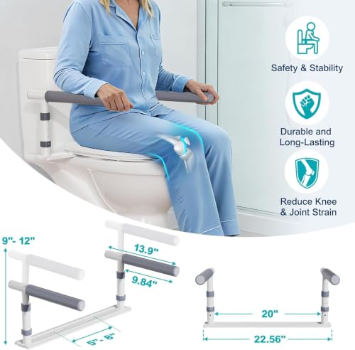 Image of Toilet Safety Rails, Handicap Toilet Seat with Handles Over Toilet