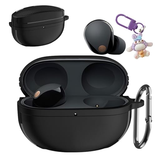 �P�[�X For SONY WF-1000XM6 �p TPU�f�ސ� ���[�P�[�X �t���̃`���[�� �֗� ���s �y�� �L�Y�h�~ �h�o �h�k �y�ʏ��^ �ی�P�[�X �����h�~ �\�j�[ WF-1000XM6�p �S�ʕی�J�o�[(�u���b�N)