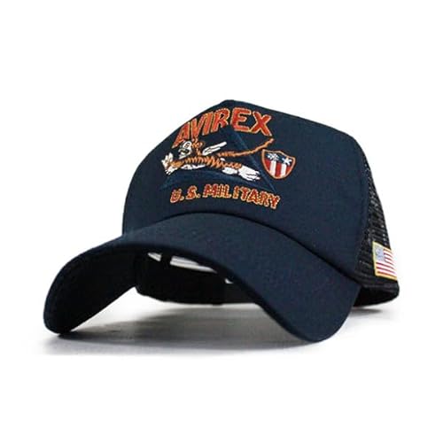 アヴィレックス アビレックス FLYING 当店限定 オリジナル メッシュキャップ メンズ 帽子 人気 トレンド ブランド 春夏 秋冬 贈り物 プレゼント (MA-1 AVG・ネイビー)の商品画像（Amazon）