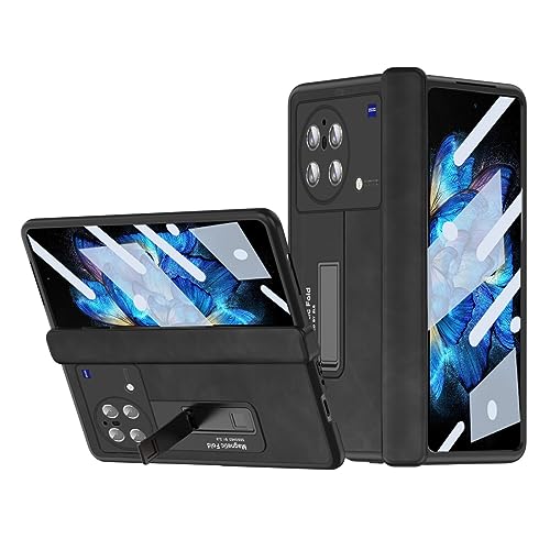 Étui en cuir pour Vivo X Fold noir avec protection écran intégrée