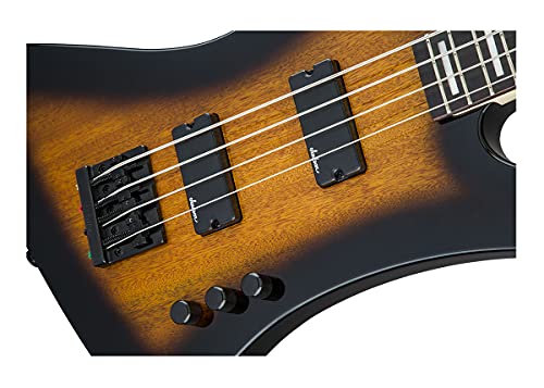 Jackson Js Series Kelly Bird Bass Js2, Tobacco Burst, Amaranth Fingerboard #TOP6