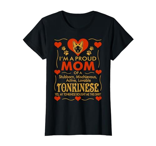 Womens Proud Mom Of Tonkinese Cat Bought Me This Shirt Tshirt