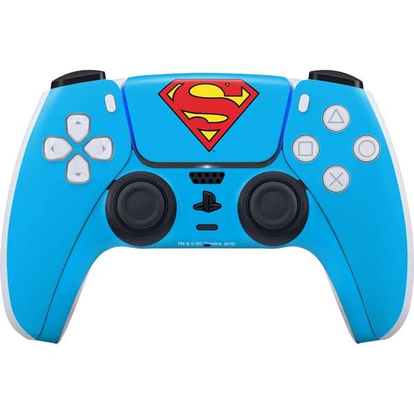 Skinit Decal Gaming Skin Compatible with PS5 Controller - Officially Licensed DC Comics Superman Official Logo Design